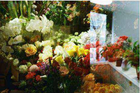 Hands arranging bouquet