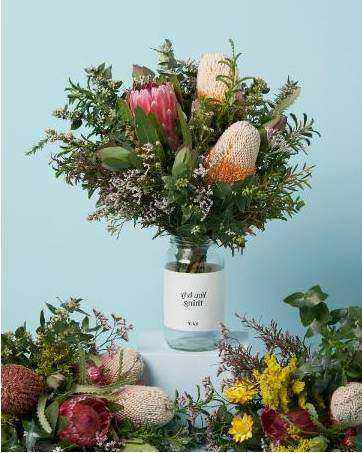 Close-up of garden vase arrangement
